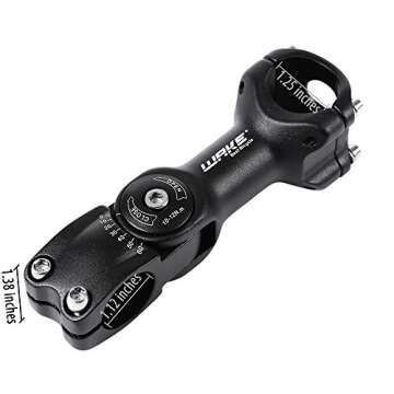 FOMTOR Adjustable Bike Stem 31.8 110mm 0~60 Degree Adjustable Handlebar Stem for Mountain Bike Road Bike MTB (110mm, Black)