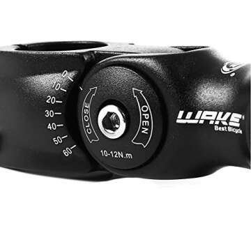 FOMTOR Adjustable Bike Stem 31.8 110mm 0~60 Degree Adjustable Handlebar Stem for Mountain Bike Road Bike MTB (110mm, Black)