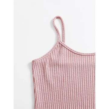 SOLY HUX Womens 3 Piece Lounge Set Pajama Sets Sleepwear Rib Knit Cami Tops and Shorts with Robe Cardigan Pink M