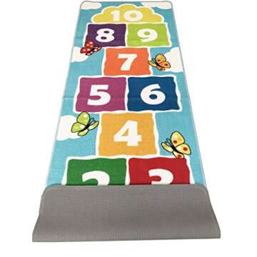 Hopscotch Rug Kids Rugs Classroom Rug Playroom Decor Non Slip Children's Carpet for Boys & Girls Best Shower Gift (70.8 x 26 inch)
