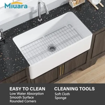 Elegant Miuara Farmhouse Sink 33 Inch - Durable Style