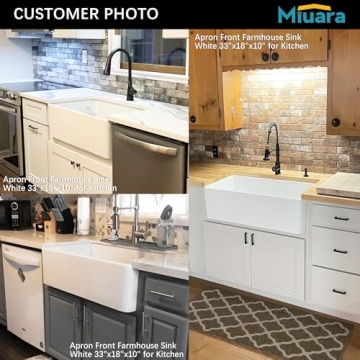 Elegant Miuara Farmhouse Sink 33 Inch - Durable Style