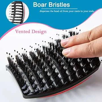 TaiBest Boar Bristle Hair Brush Set for All Hair Types