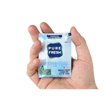 PureFresh Wet Wipes Flushable Travel Size for Hygiene