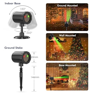 GUSODOR Christmas Projector Lights - Outdoor Indoor Decor