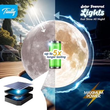 TIALLY Full Moon Floating Pool Lights for Outdoor Parties