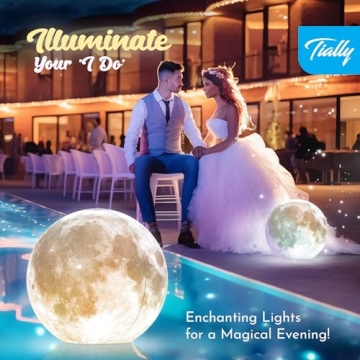 TIALLY Full Moon Floating Pool Lights for Outdoor Parties