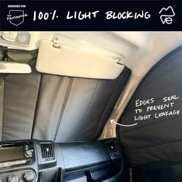 VanEssential Insulated Blackout Front Windshield Cover Designed for RAM Promaster Van Years 2014 to Current Model - Cool Gray