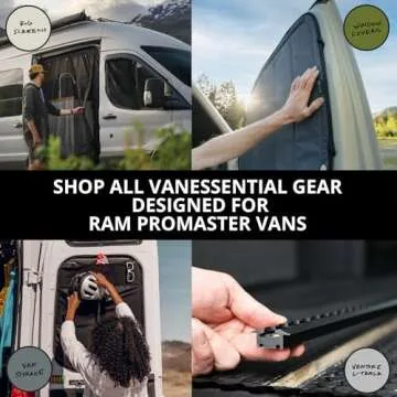 VanEssential Insulated Blackout Front Windshield Cover Designed for RAM Promaster Van Years 2014 to Current Model - Cool Gray