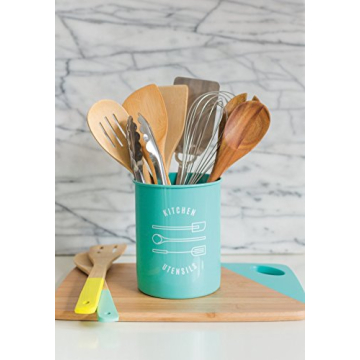 Now Designs Powder-Coated Steel Utensil Holder in Turquoise