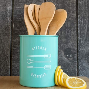 Now Designs Powder-Coated Steel Utensil Holder in Turquoise