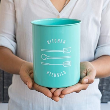 Now Designs Powder-Coated Steel Utensil Holder in Turquoise