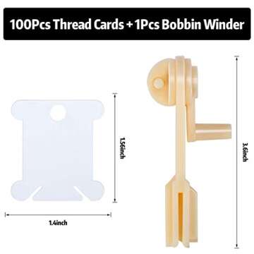 100 Plastic Cross Stitch Bobbins & Organizer Box Set