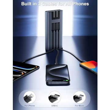 JOYROOM 10000 mAh Fast Charging Power Bank with Built-in Cables