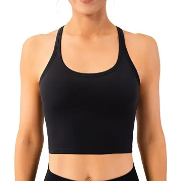 Lavento Women's Longline Sports Bra Yoga Racerback Crop Top