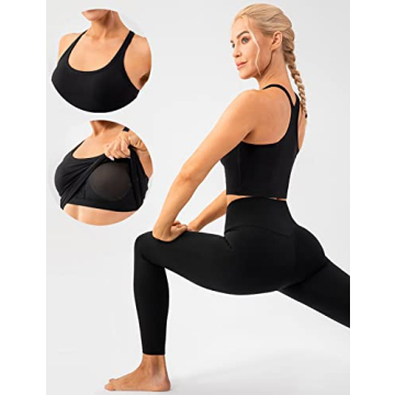 Lavento Women's Longline Sports Bra Yoga Racerback Crop Top