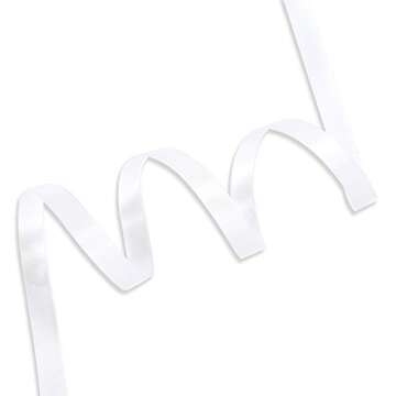 Humphrey's Craft 3/8 Inch White Double Faced Satin Ribbon - 50 Yards Variety of Color for Crafts Gif...