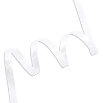 Humphrey's Craft 3/8 Inch White Double Faced Satin Ribbon - 50 Yards Variety of Color for Crafts Gif...