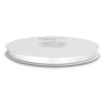 Humphrey's Craft 3/8 Inch White Double Faced Satin Ribbon - 50 Yards Variety of Color for Crafts Gift Wrapping DIY Bows Bouquet Decoration Sewing Christmas Tree Wedding and Invitation Card.