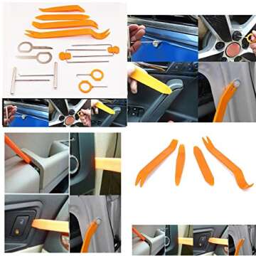BlingKingdom 12 pcs Auto Pry Tools Kit Door Trim Panel Dash Stereo Radio Interior Light Removal