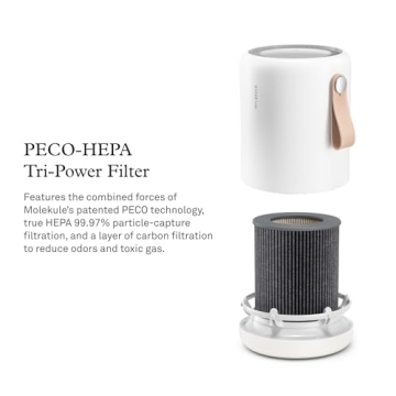 Molekule PECO-HEPA Tri-Power Filter Air Mini and Air Mini+ | Air Purifier Replacement Filters for Allergens, Smoke, Mold, Bacteria, Viruses & Other Pollutants for Clean Air - Gray