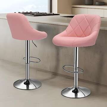Stylish Magshion Bar Stools - Adjustable & Swivel Design for Elegance in Kitchen
