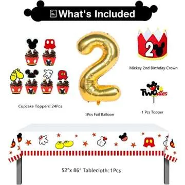 PYCALOW Mickey 2nd Birthday Party Decorations Kit