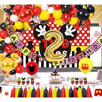 PYCALOW Mickey 2nd Birthday Party Decorations Kit