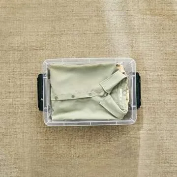 Cetomo 16Qt*6 Plastic Storage Bins, Lidded Tote Storage Box with Handle, Stackable, Clear, 16Quart, 6 Pack