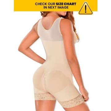 M&D Fajas Colombianas Post Surgery Tummy Tuck Compression Garment for Women Colombian Shapewear Beig...