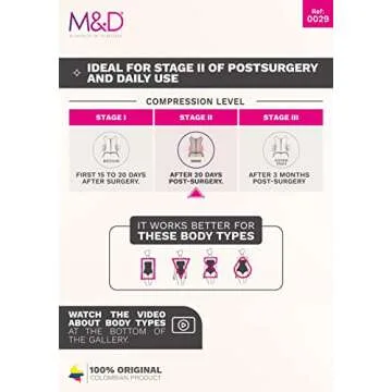 M&D Fajas Colombianas Post Surgery Tummy Tuck Compression Garment for Women Colombian Shapewear Beige 2XS