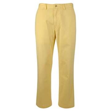 Men's Classic Fit Chino Pants-Y-33X32 Yellow