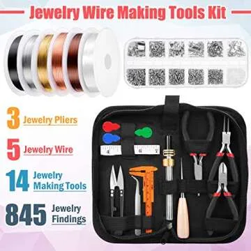 Thrilez Wire Wrapping For Jewelry Making, Repair and Beading Supplies Kit with Craft Ring Wire, Tool...