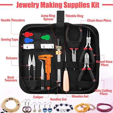 Thrilez Wire Wrapping For Jewelry Making, Repair and Beading Supplies Kit with Craft Ring Wire, Tools, Pliers and Jewelry Findings