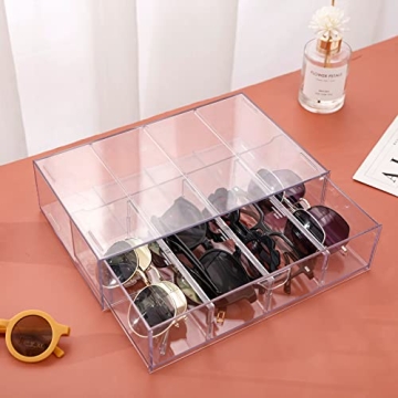 Yesesion Clear Plastic Cable Organizer with Adjustable Compartments