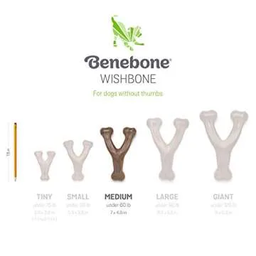 Benebone Indestructible Wishbone Dog Chew Toy for Aggressive Chewers, Long Lasting Tough Boredom Breaker for Dogs, Real Peanut Flavour, For Medium Dogs, Made in the USA.