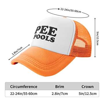 Sun Caps Fishing Hat Unisex Orange for Outdoor Fun