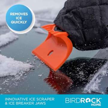 BIRDROCK HOME 55" Extendable Snow Brush with 14" Foam Head & Ice Scraper with Glove | Aluminum Grip for Car, Truck, SUV | Safe on Auto Windshield Windows | Wide Frost Remover for Semi & Small Vehicle