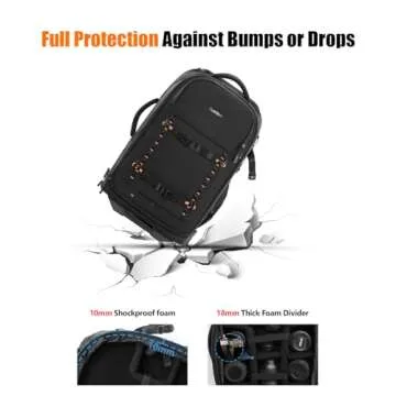 Cwatcun Rolling Camera Backpack,2-in-1 Convertible Trolley Wheeled Camera Case for DSLR Cameras,Lens...
