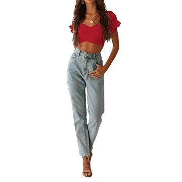Stylish Ruffle Off Shoulder Crop Top for Women