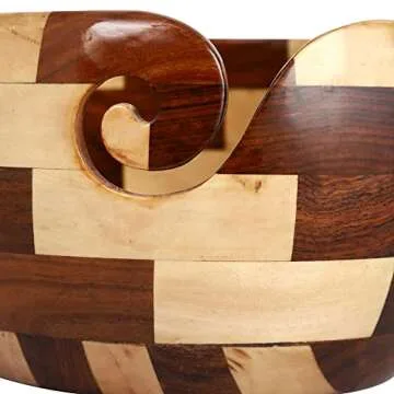 Brainmart Wooden Yarn Bowl - Perfect for Knitting & Crocheting
