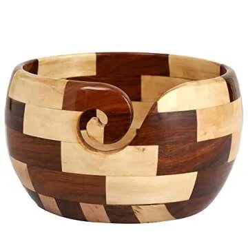 Brainmart Wooden Yarn Bowl - Perfect for Knitting & Crocheting