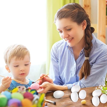 Sallyfashion 60 Pcs White Plastic Eggs for Crafts and Celebrations