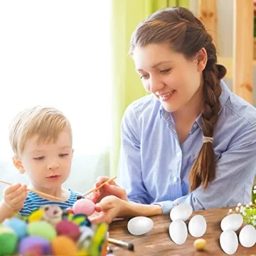 Sallyfashion 60 Pcs White Plastic Eggs for Crafts and Celebrations