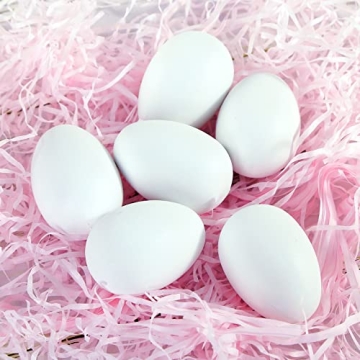 Sallyfashion 60 Pcs White Plastic Eggs for Crafts and Celebrations