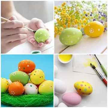 Sallyfashion 60 Pcs White Plastic Eggs for Crafts and Celebrations