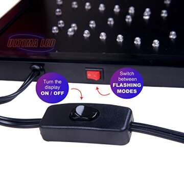 Ultima LED Neon Open Sign for Business: Vertical Lighted Sign Open with Flashing Mode – Indoor Electric Light up Sign for Stores - Includes Business Hours and Open & Closed Signs