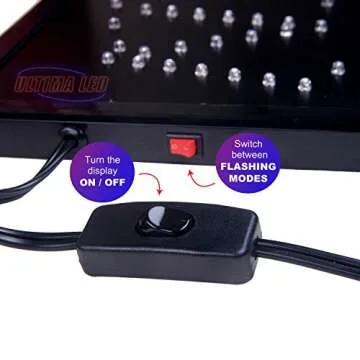 Ultima LED Neon Open Sign for Business: Vertical Lighted Sign Open with Flashing Mode – Indoor Electric Light up Sign for Stores - Includes Business Hours and Open & Closed Signs