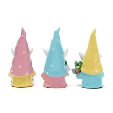 Hodao 3 PCS Easter Gnomes Décor, Resin Bunny Handmade Spring Easter Gnomes/ Elf Gifts for Kids/Women/Men Easter Decorations for The Home Party