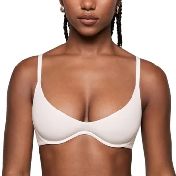 INLYRIC Inbarely Plus Plunge Bra - Soft Support & Stylish Coconut White